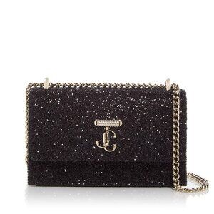 JIMMY CHOO Bohemia Glitter Embellished Shoulder Bag - Black